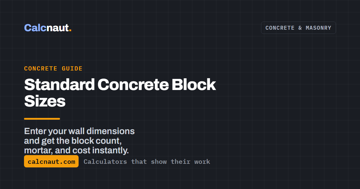 Standard Concrete Block Sizes: CMU Dimensions (2026)